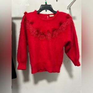 Elegant Red Crew Neck Sweater
